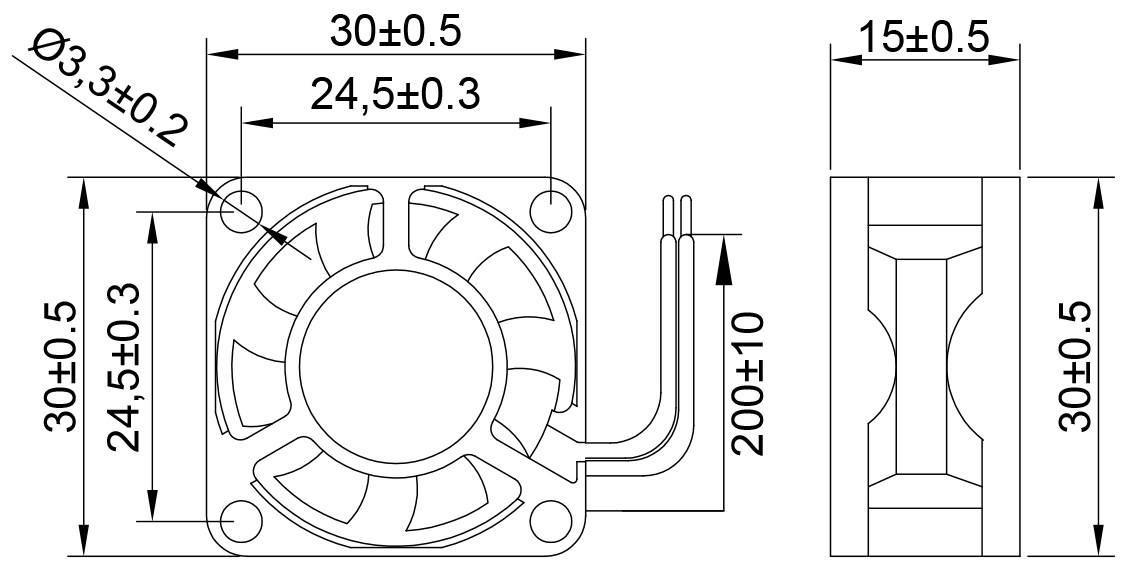 MFD3015 Dimensions